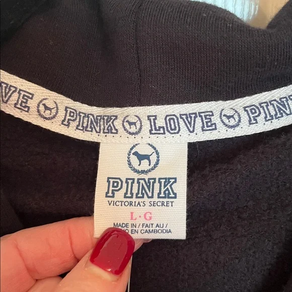 NWT PINK Victoria’s Secret Rare Sequin Zip Up Hoodie - Picture 7 of 11